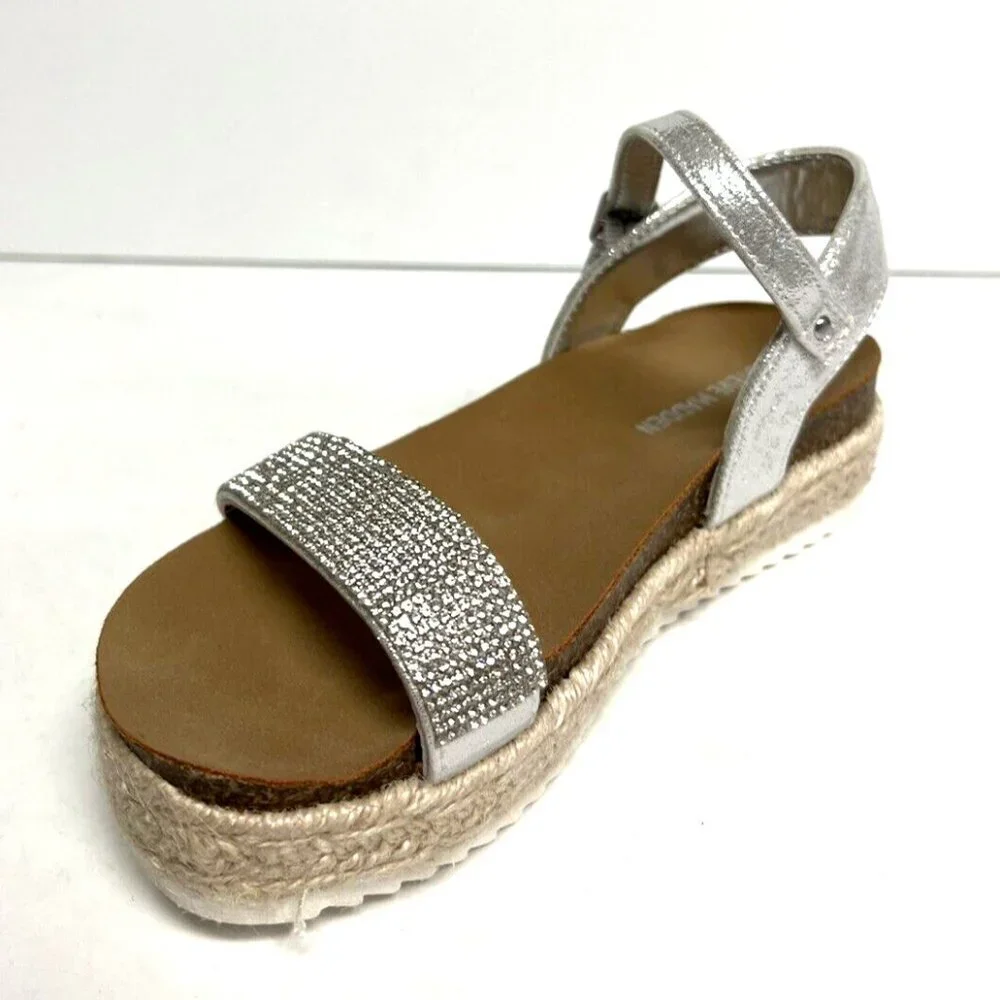 Steve Madden Girls Katiee Sandals Silver Size 1 M Big Kid